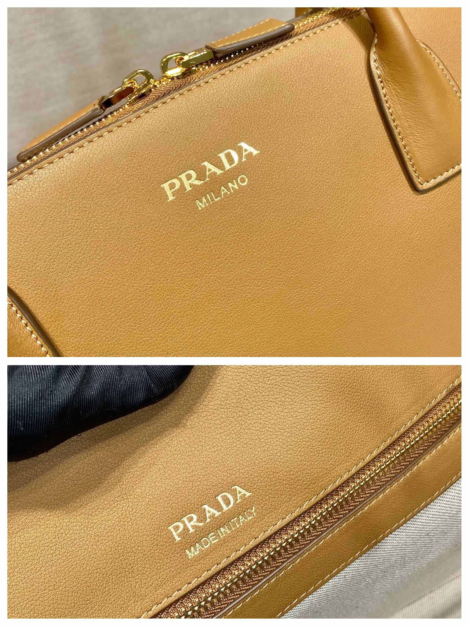 LARGER Tragetasche 48 mit ZIPPER CLOSURE IN CIDER Braun SMOOTH Kalbsleder