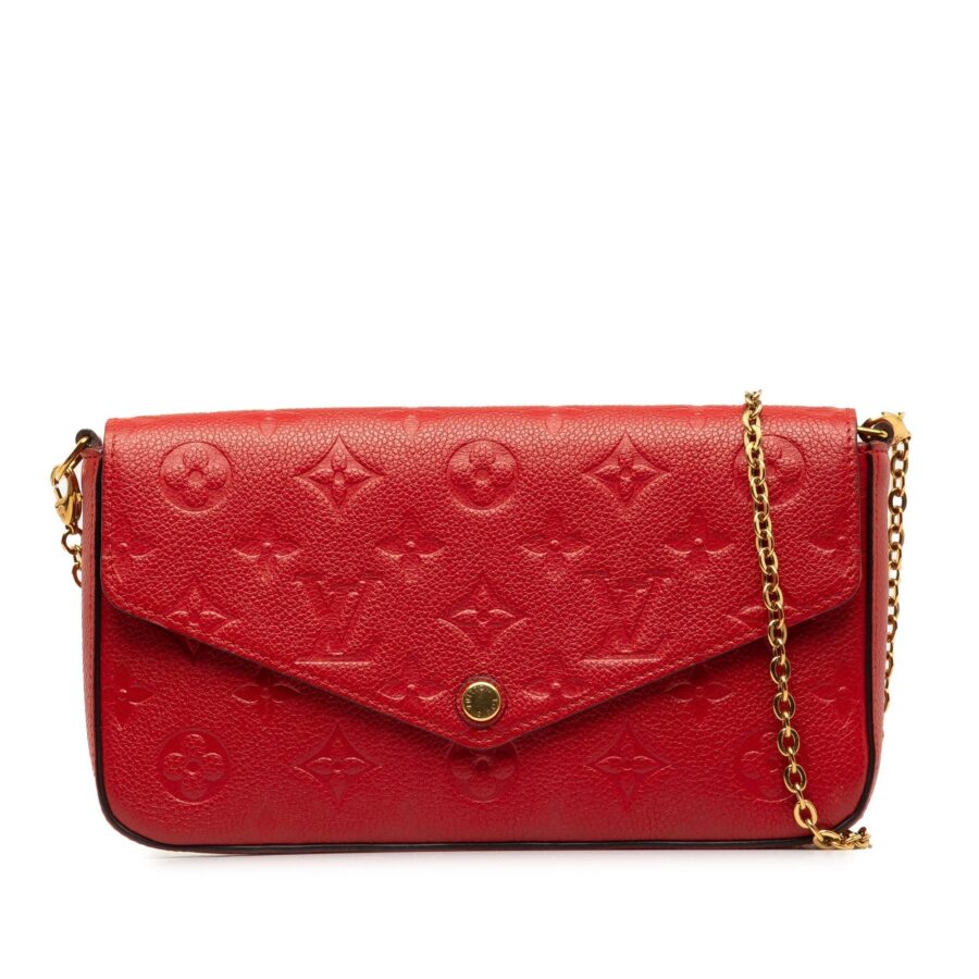 Red Louis Vuitton MONOGRAMM Empreinte Pochette Felicie Crossbody Bag | Studio Nafay