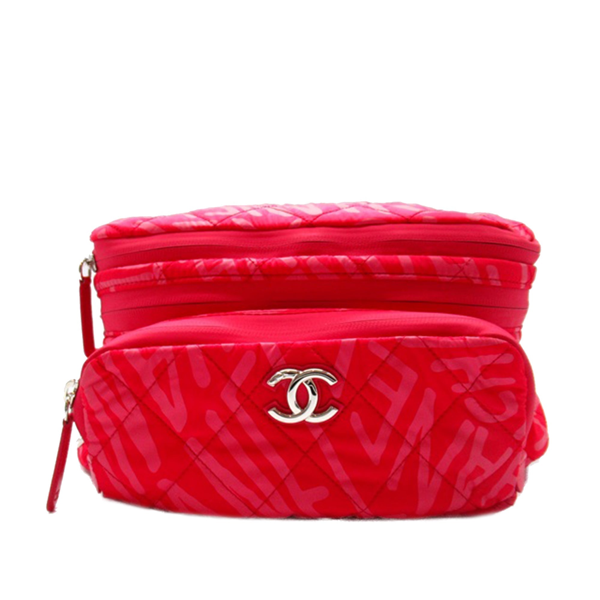 Rosa Chanel Printed Nylon Coco Neige Convertible Backpack
