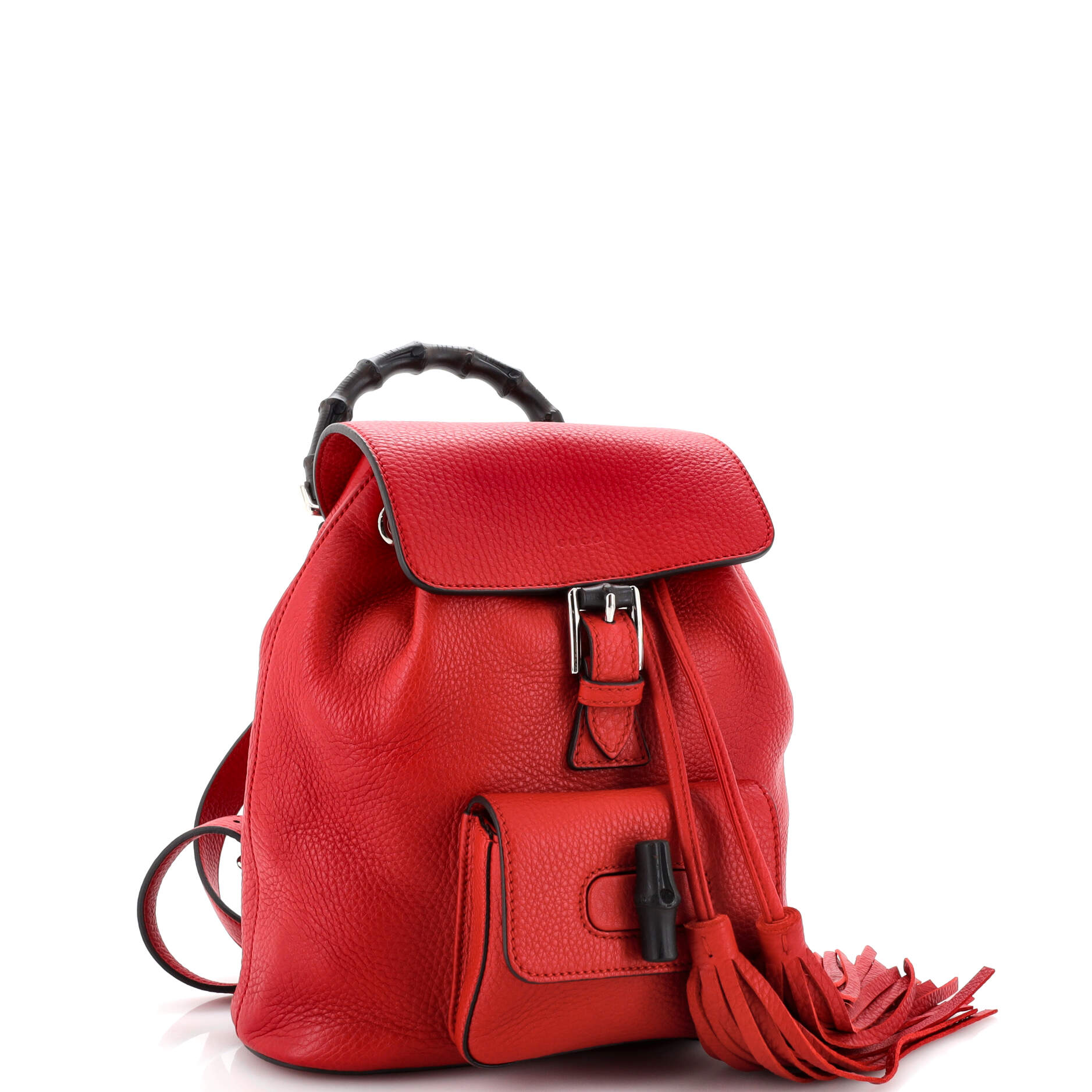 Bamboo Tassel Backpack Leder Mini