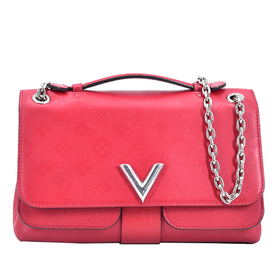Red Louis Vuitton MONOGRAMM Cuir Plume Ecume Very Chain Bag Satchel | Studio Nafay