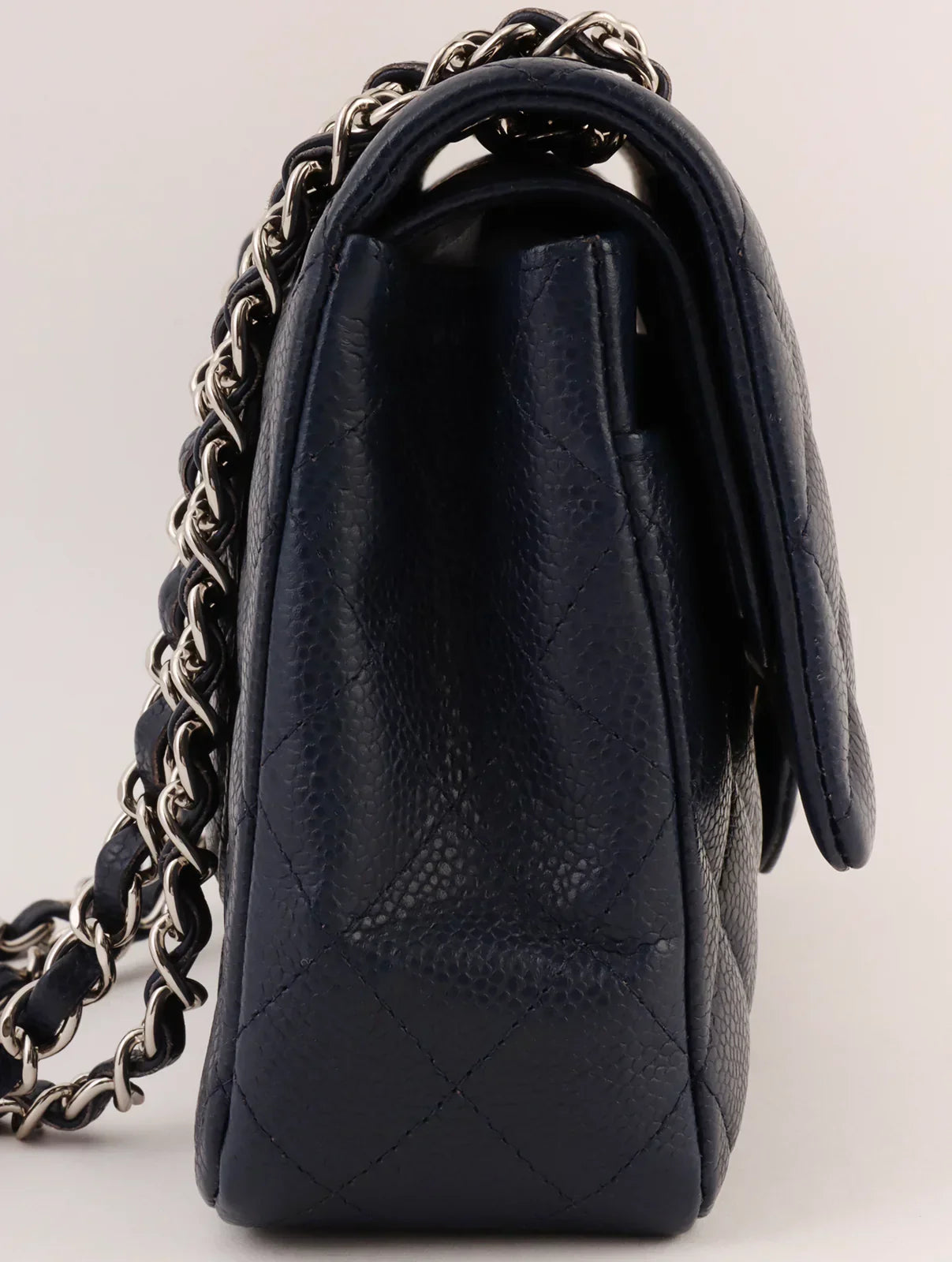 Chanel Around Made Caviar Skin Classic New Chain Handtasche Cm Marineblau