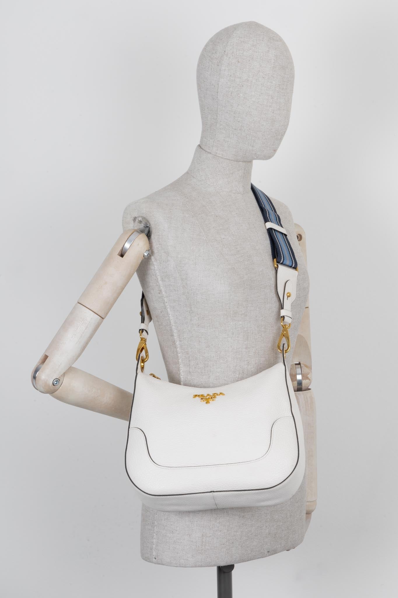 PRADA Crossbody-Tasche Leder Weiß