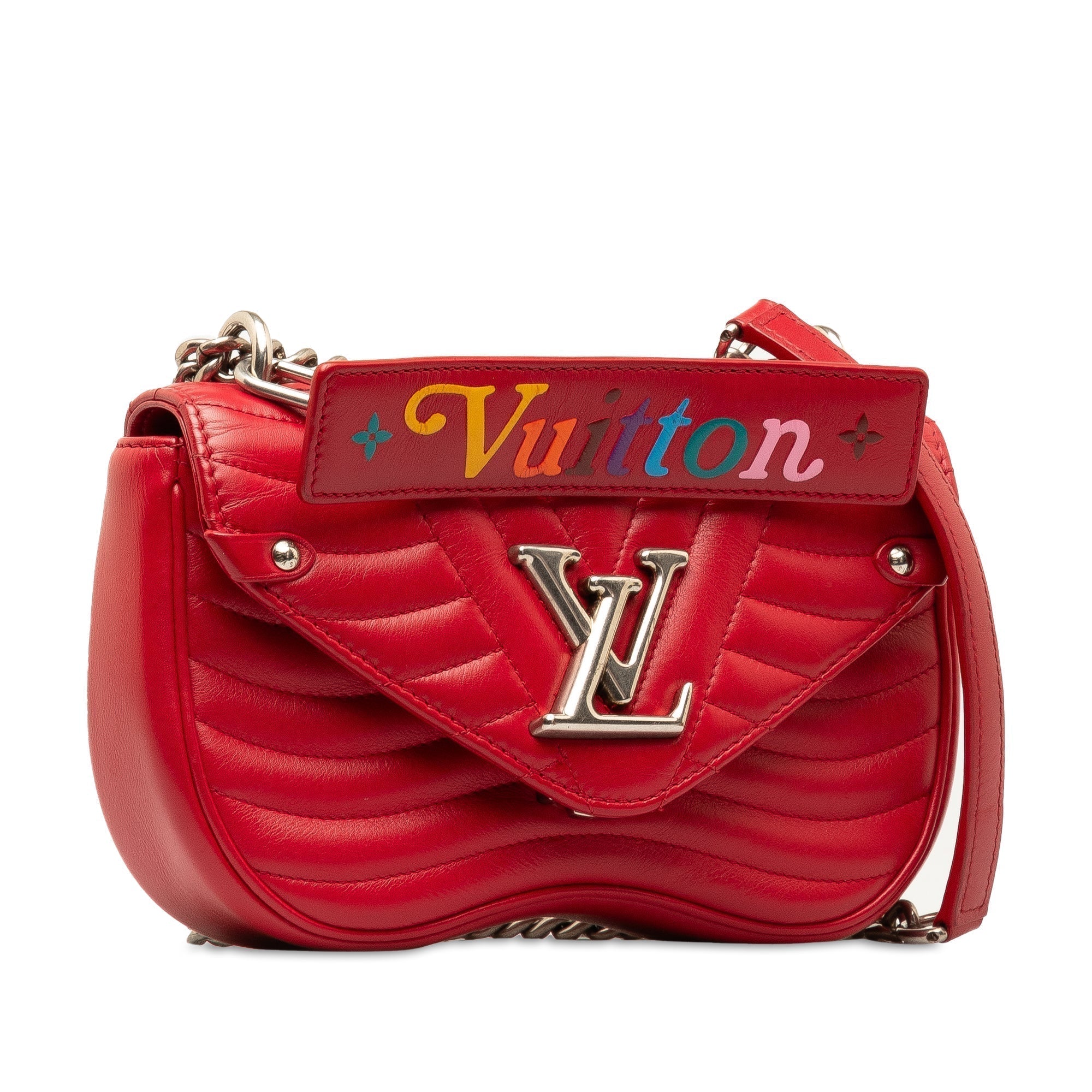 Rot Louis Vuitton New Wave Chain Bag MM Aktentasche