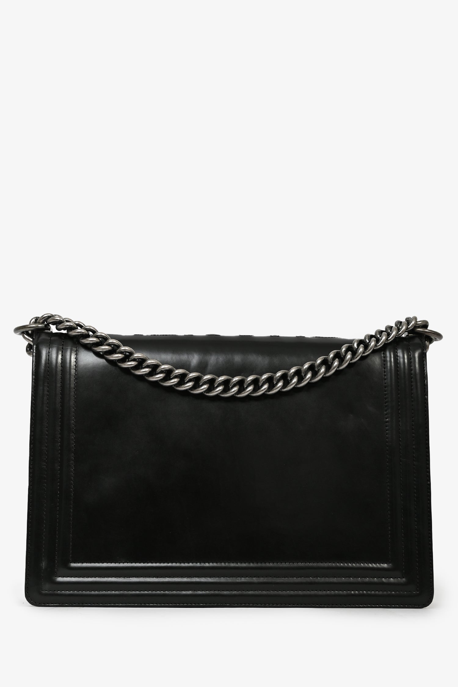 Chanel Schwarz Kalbsleder Large Boy Bag