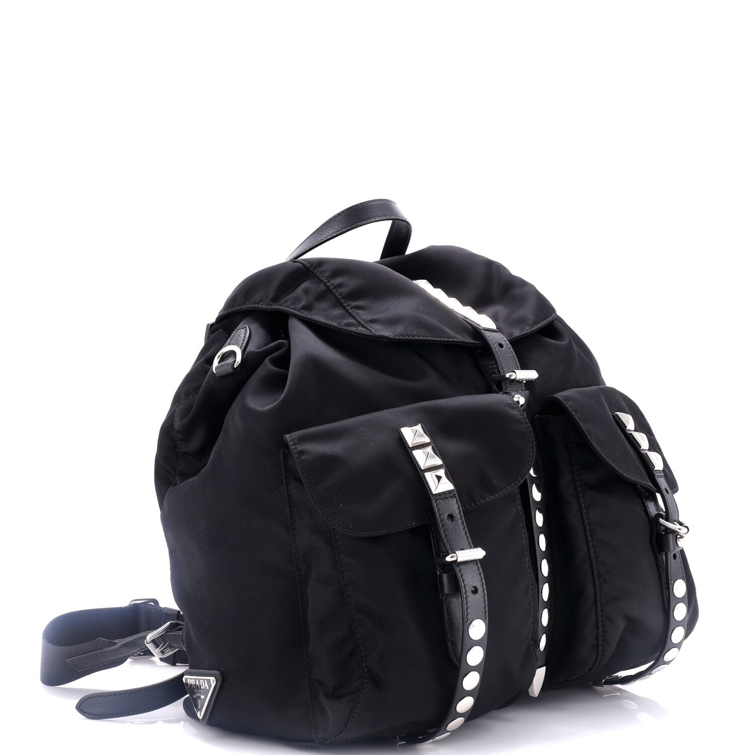 New Vela Backpack Tessuto with Studded Leather