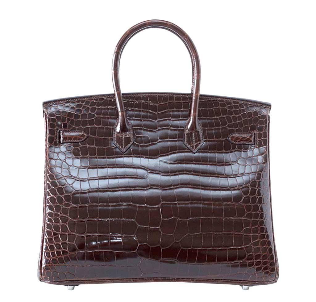 Hermes Birkin 35 Chocolate Crocodile Handtasche