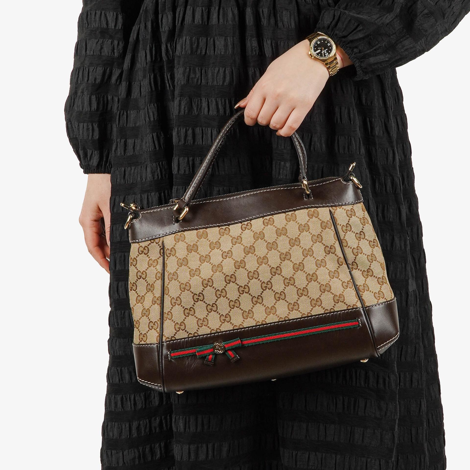 Gucci Mayfair Convertible Shopper GG Canvas Braun
