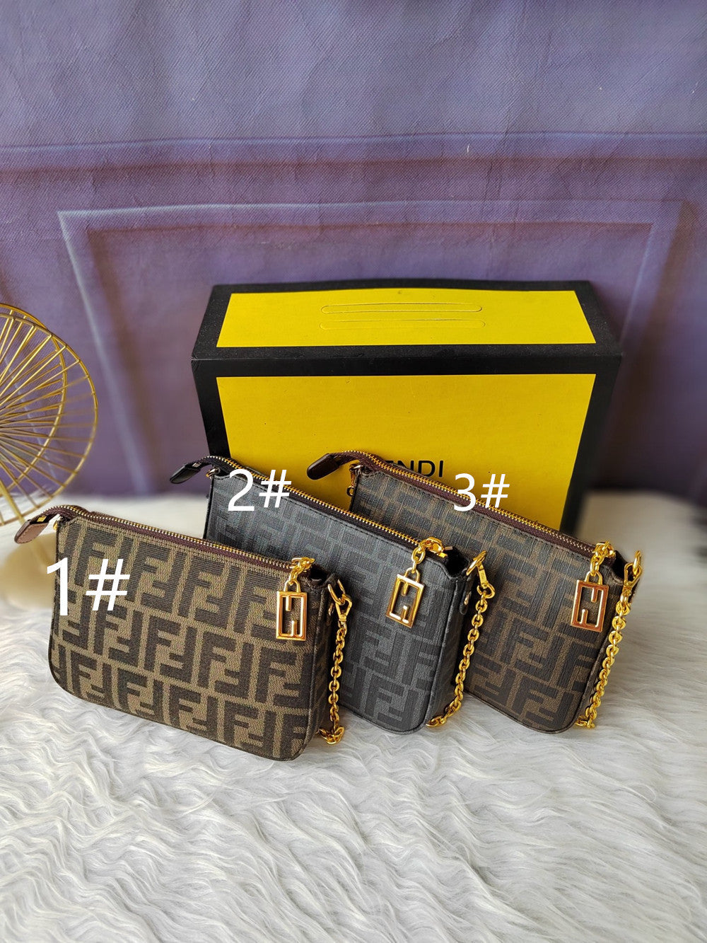 Fendi Baguette Canvas Clutch Crossbody-Tasche