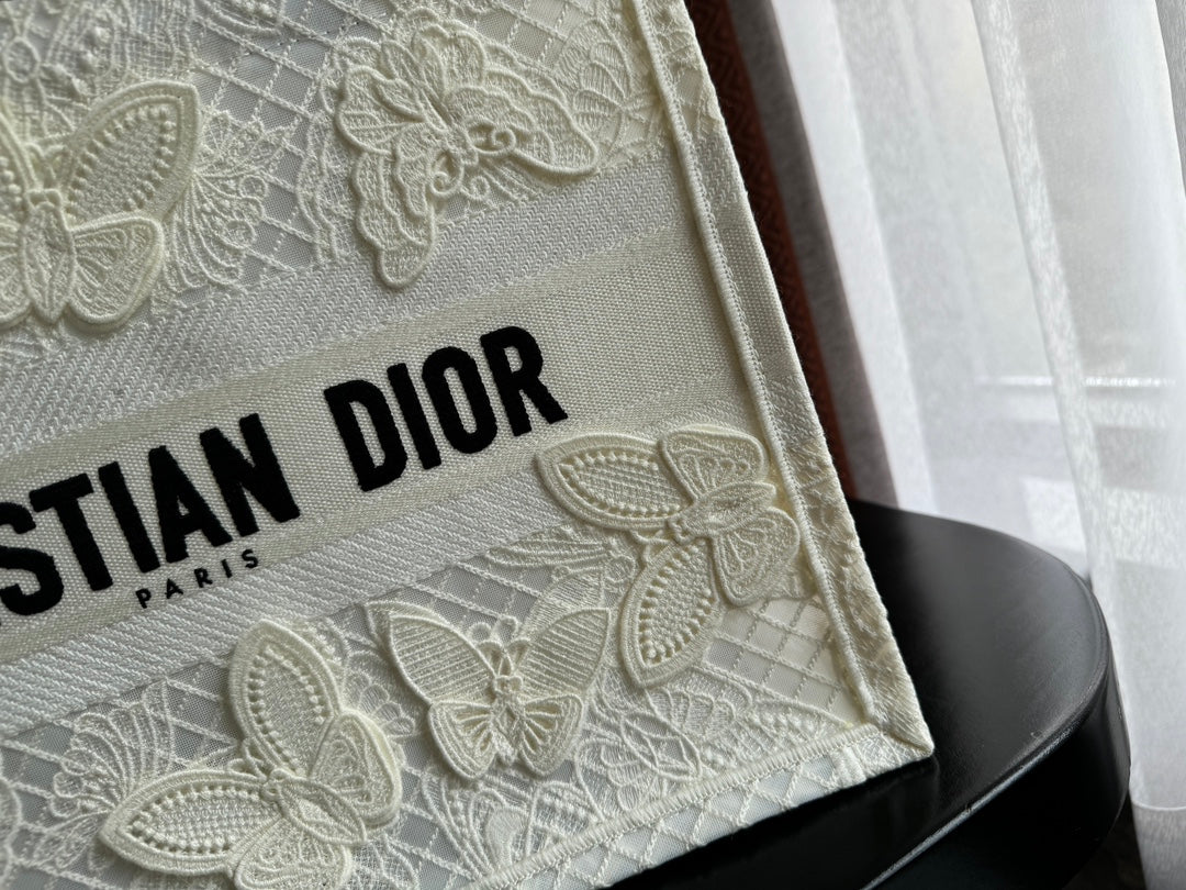 Medium CD Book Tote 36cm Butterfly Zodiac White